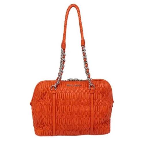 Pre-owned Leather shoulder-bags Miu Miu Pre-owned , Orange , Dames