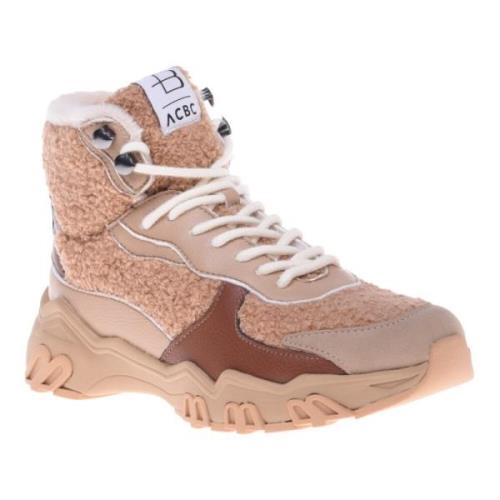 Trainers in beige eco-leather Baldinini , Brown , Dames