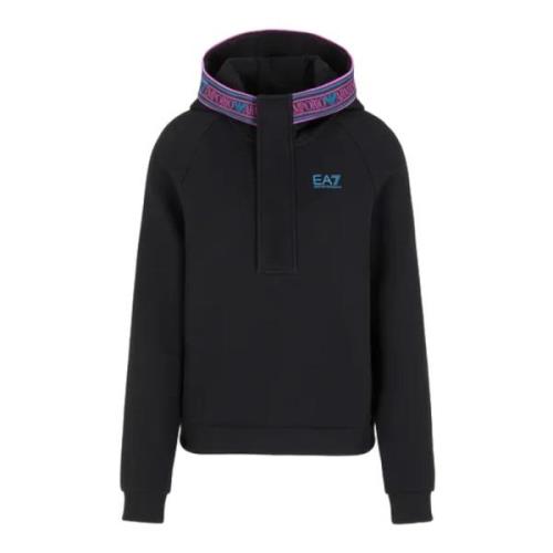 Dynamische Atleet Half-Zip Hoodie in Zwart Emporio Armani EA7 , Black ...