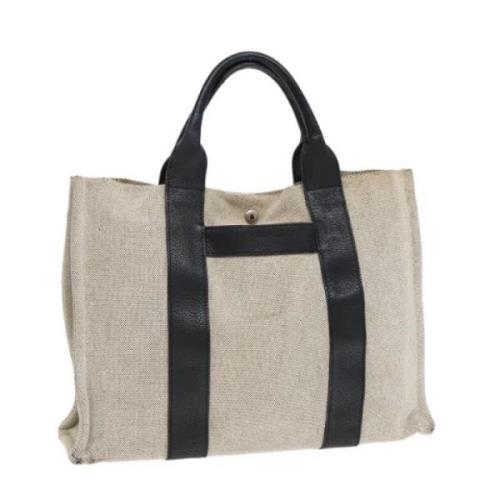 Pre-owned Leather totes Hermès Vintage , Beige , Dames