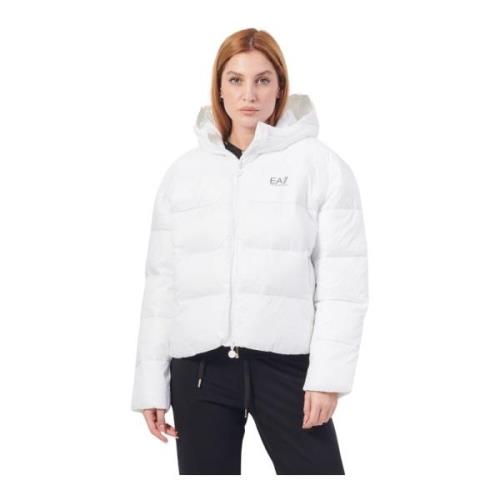 Witte Gewatteerde Hoodie Emporio Armani , White , Dames