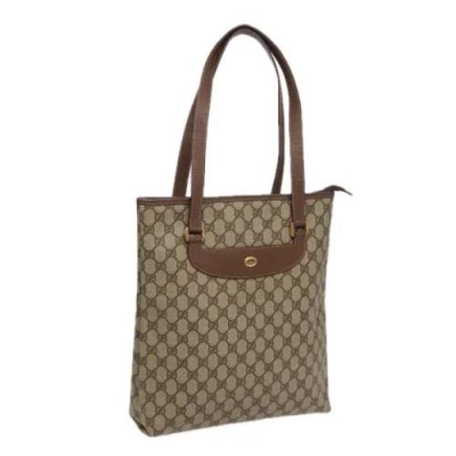 Pre-owned Canvas totes Gucci Vintage , Beige , Dames