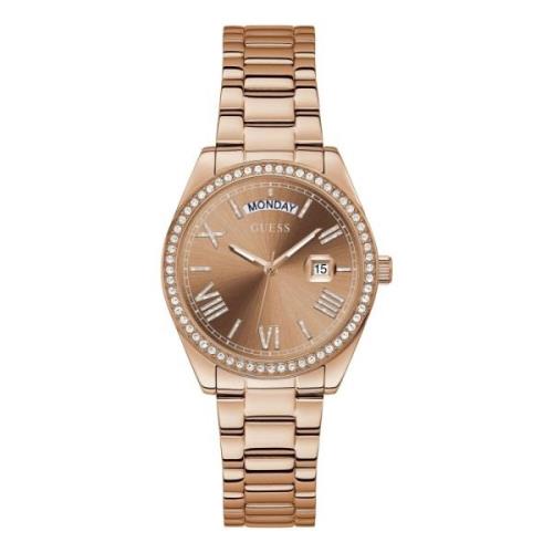 Dames Armbandhorloge Luna roségoud 36 mm Guess , Yellow , Dames