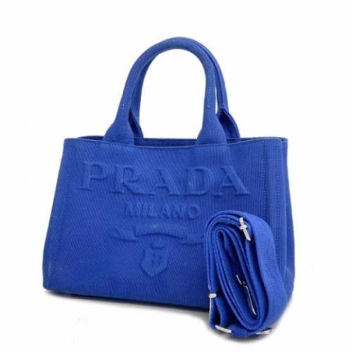 Pre-owned Canvas prada-bags Prada Vintage , Blue , Dames