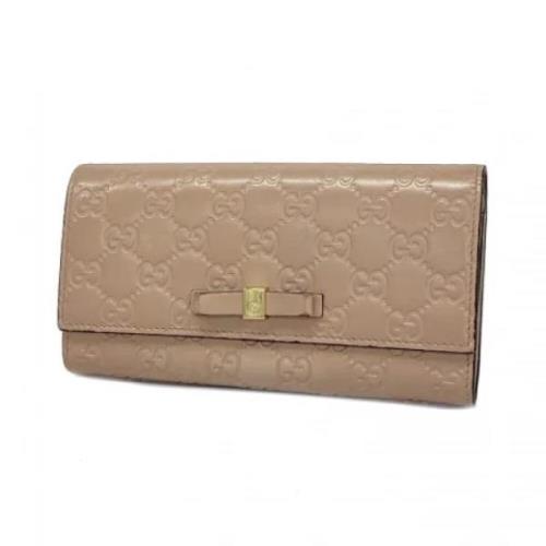 Pre-owned Leather wallets Gucci Vintage , Beige , Dames