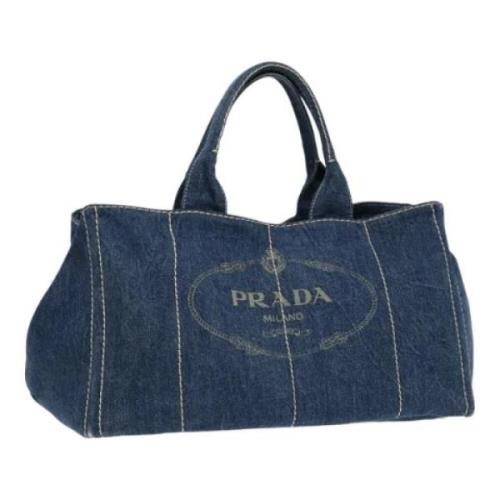 Pre-owned Canvas prada-bags Prada Vintage , Blue , Dames