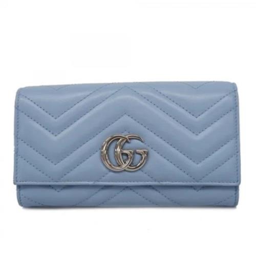 Pre-owned Leather wallets Gucci Vintage , Blue , Dames