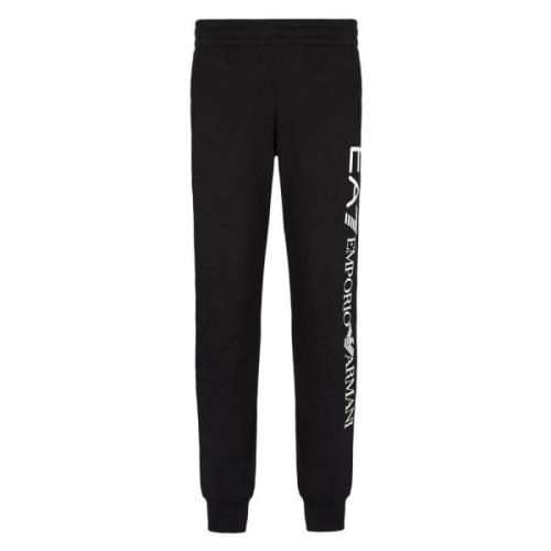 Zwarte EA7 Broek met Verticaal Logo Emporio Armani EA7 , Black , Heren