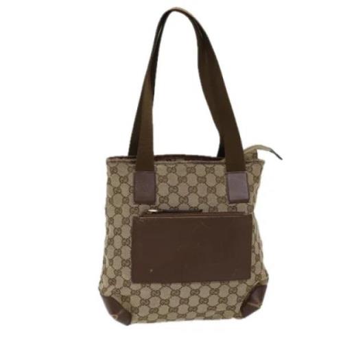 Pre-owned Canvas gucci-bags Gucci Vintage , Beige , Dames