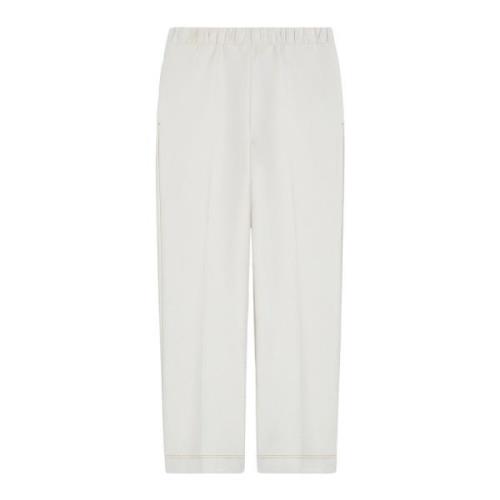 Elastische Taille Denim Stijl Broek Max Mara , White , Dames