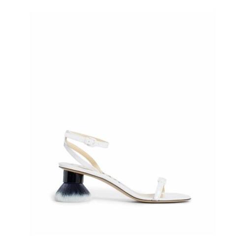 Witte Leren Sandalen Elegante Stijl Loewe , White , Dames