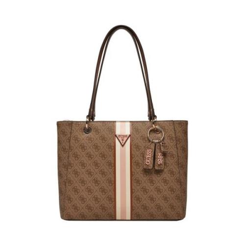 Beige Shopper Tas met Gouden Details Guess , Beige , Dames