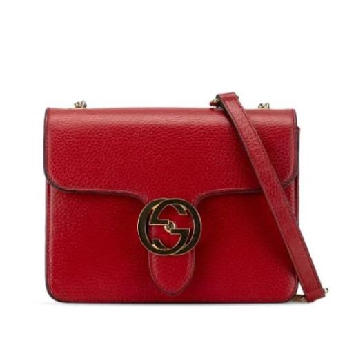 Pre-owned Leather crossbody-bags Gucci Vintage , Red , Dames