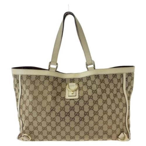 Pre-owned Canvas totes Gucci Vintage , Beige , Dames