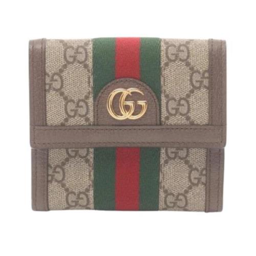 Pre-owned Leather wallets Gucci Vintage , Beige , Dames