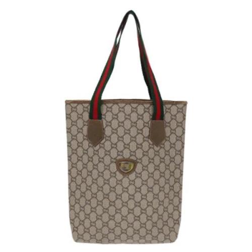 Pre-owned Canvas totes Gucci Vintage , Beige , Dames