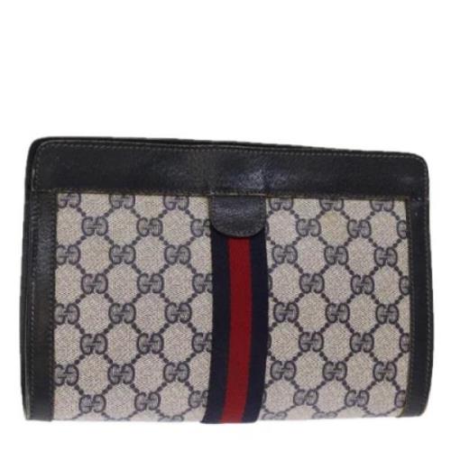 Pre-owned Leather clutches Gucci Vintage , Blue , Dames