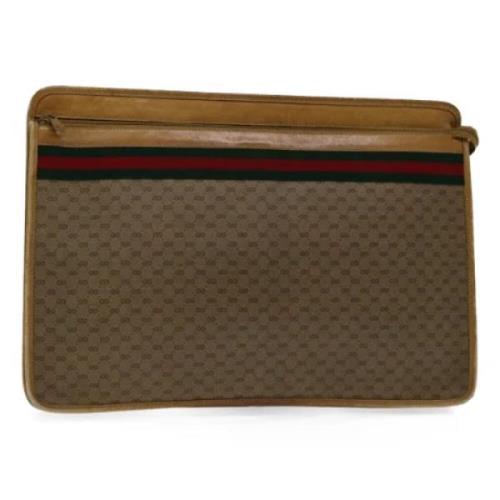 Pre-owned Canvas gucci-bags Gucci Vintage , Beige , Dames