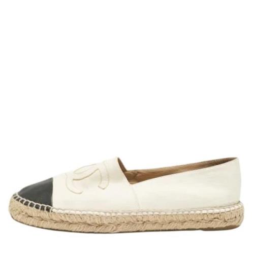 Pre-owned Leather espadrilles Chanel Vintage , White , Dames