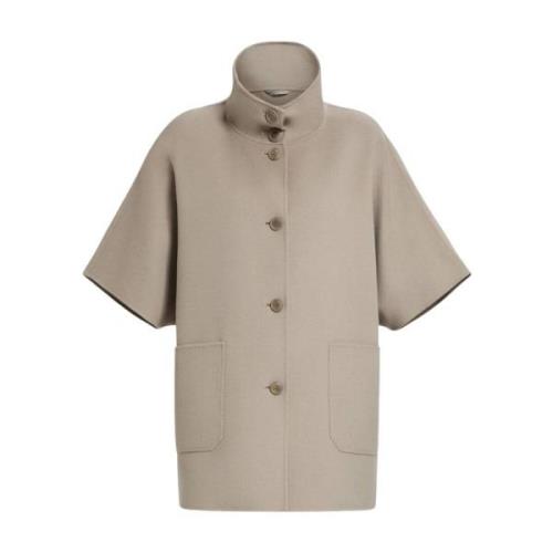 Elegante Oversized Wollen Jas Marina Rinaldi , Beige , Dames