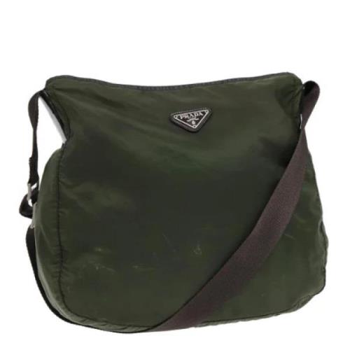 Pre-owned Leather shoulder-bags Prada Vintage , Green , Dames