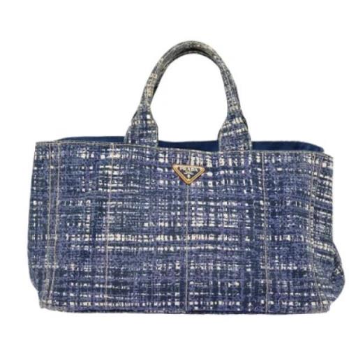 Pre-owned Canvas prada-bags Prada Vintage , Blue , Dames