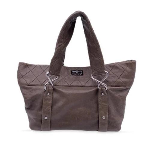 Pre-owned Leather totes Chanel Vintage , Brown , Dames