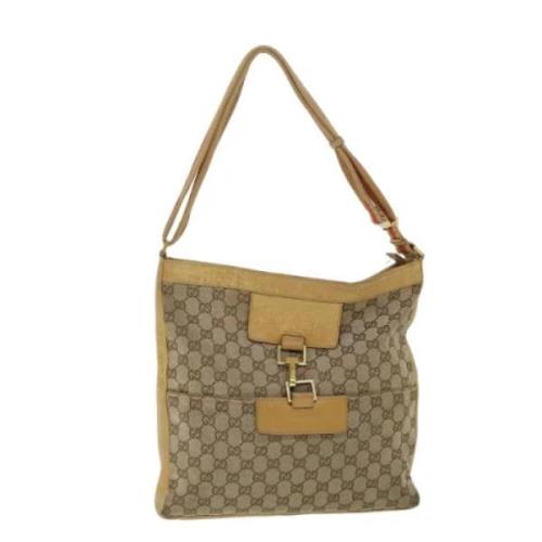 Pre-owned Canvas shoulder-bags Gucci Vintage , Beige , Dames