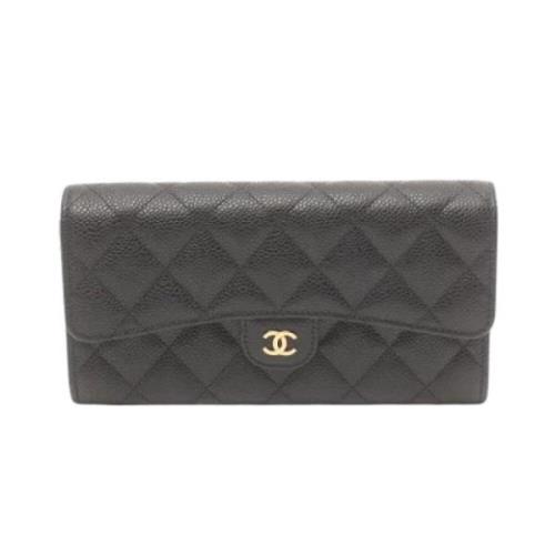 Pre-owned Fabric wallets Chanel Vintage , Black , Dames