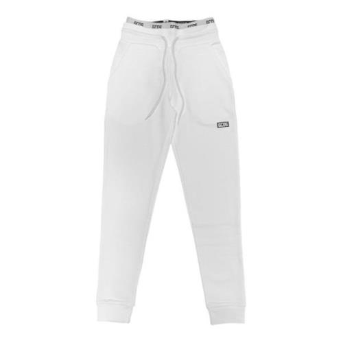 Witte katoenen joggers met elastische taille Gcds , White , Heren