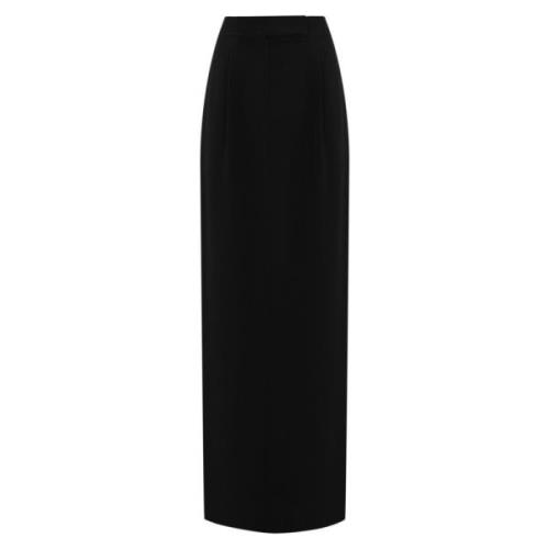 Zwarte Lange Rok Hoge Taille Rechte Pasvorm Max Mara Studio , Black , ...