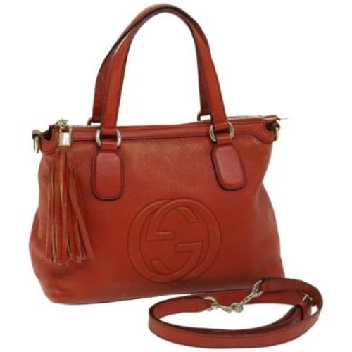 Pre-owned Leather gucci-bags Gucci Vintage , Orange , Dames