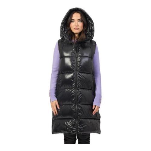 Zwart Gewatteerd A-Lijn Vest Save The Duck , Black , Dames