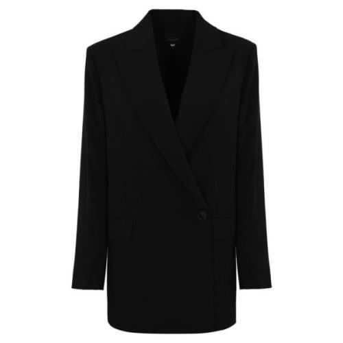 Zwarte wollen blazer lange mouwen V-hals Max Mara Weekend , Black , Da...