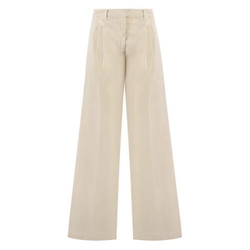 Katoenen broek met zijzakken Pinko , Beige , Dames