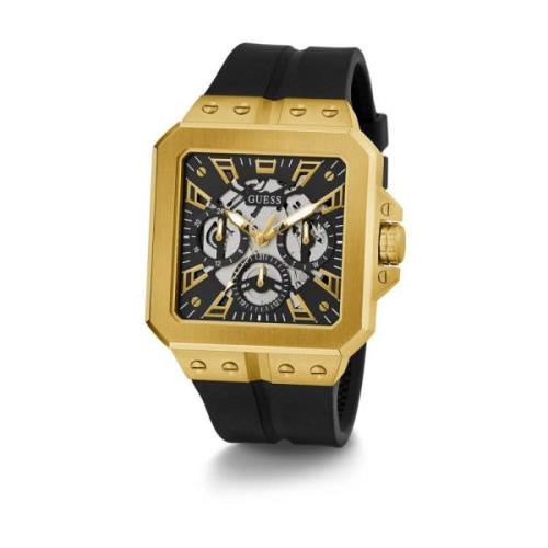 Herenhorloge Multifunctioneel Horloge Skeleton Leo Zwart, Goud Gw0637G...