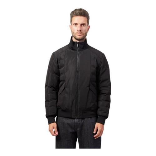 Zwarte Sportieve Regular Fit Jas Hugo Boss , Black , Heren