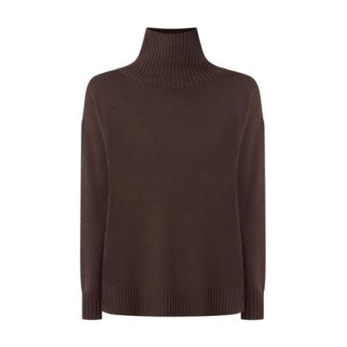 Donkerbruine wollen trui met hoge hals Max Mara , Brown , Dames