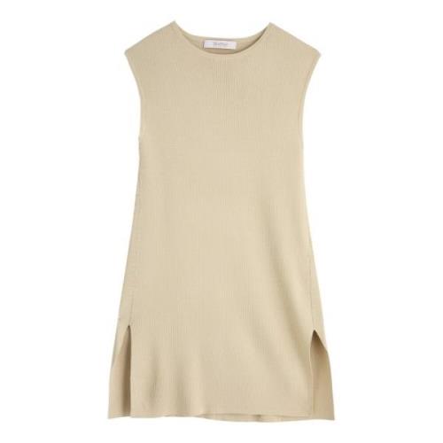 Verlengde Top met Zijdelingse Splitjes Max Mara , Beige , Dames