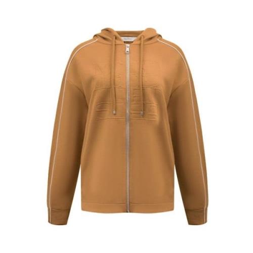 Bruine Sportieve Stijl Jas met Logo Relief Max Mara , Brown , Dames