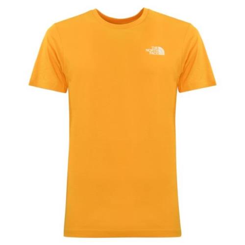 Gouden T-shirt met Hart Logo Print The North Face , Yellow , Heren