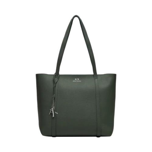 Groene Shopper Tas met Ritssluiting Armani Exchange , Green , Dames