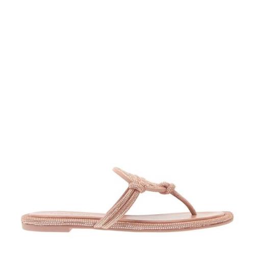 Roze Rhinestone Teenslippers Tory Burch , Pink , Dames