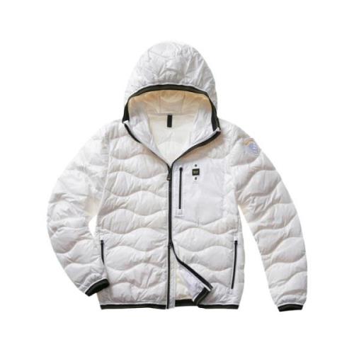 Witte Winterjas Essentiële Stijl Blauer , White , Heren