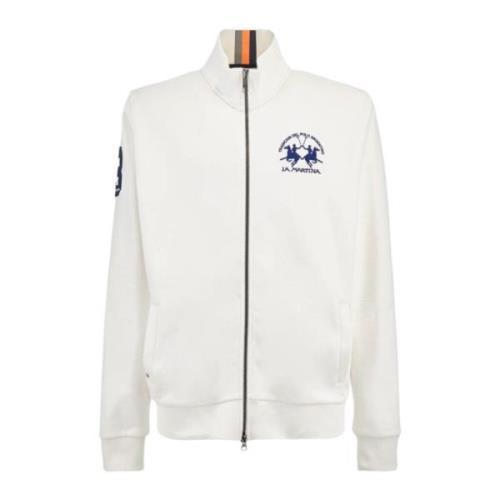 Witte Katoenen Zip-Up Sweater La Martina , White , Heren