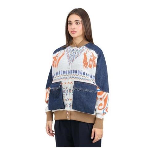 Multicolor Jacquard Bomberjack Akep , Multicolor , Dames