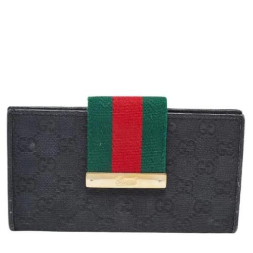 Pre-owned Leather wallets Gucci Vintage , Black , Dames