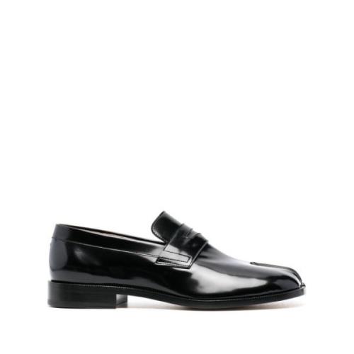 Zwarte Tabi Platte Schoenen Maison Margiela , Black , Heren