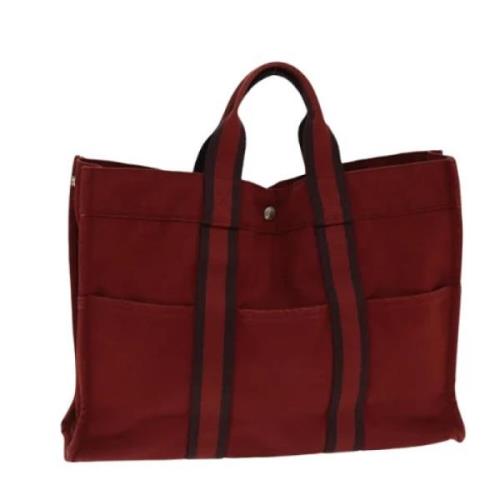 Pre-owned Canvas totes Hermès Vintage , Red , Dames