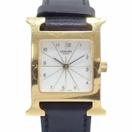 Pre-owned Stainless Steel watches Hermès Vintage , White , Dames